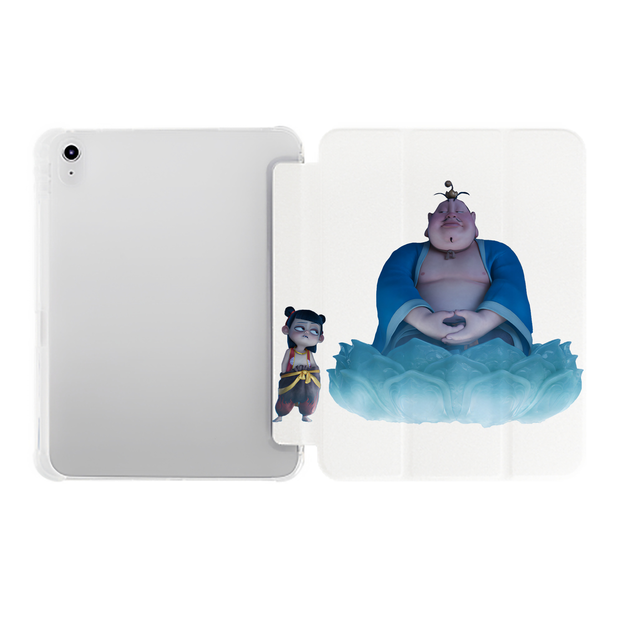 （画像用） Ne Zha 2 ナタ 魔童の大暴れ IPad ケース ペン収納付き 三つ折りスタンド PUレザー×シリコン 対応機種9.5/10.5/10.9インチ